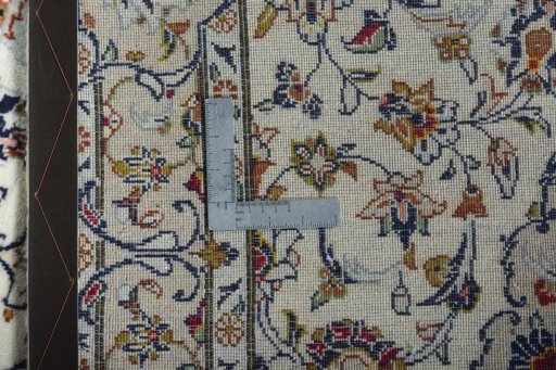Surface texture of New Kashan rug with natural Wool and intricate pattern