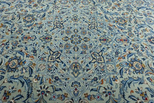 Central medallion detail of 2000s Kashan rug from Iran / Persia