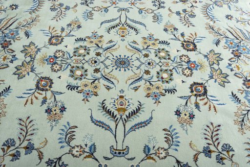 Central medallion detail of 2000s Kashan rug from Iran / Persia