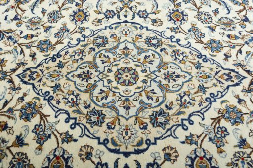 Central medallion detail of 2000s Kashan rug from Iran / Persia