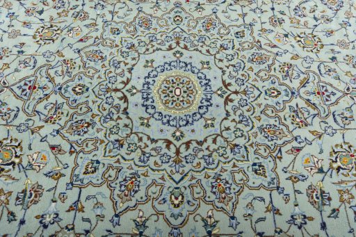 Central medallion detail of 2000s Kashan rug from Iran / Persia