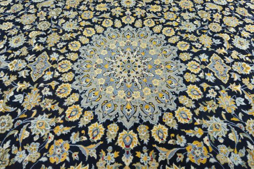 Central medallion detail of 2000s Kashan rug from Iran / Persia