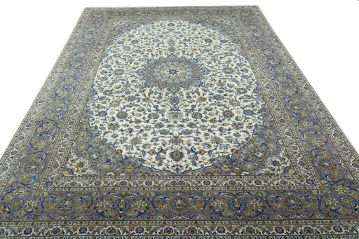 Surface texture of 2000s Kashan rug with natural Cork and intricate pattern