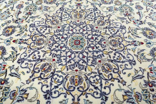 Central medallion detail of 2000s Kashan rug from Iran / Persia