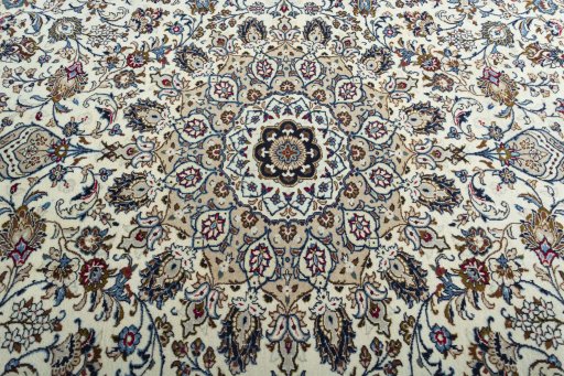 Central medallion detail of 2000s Kashan rug from Iran / Persia