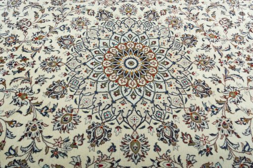 Central medallion detail of 2000s Kashan rug from Iran / Persia