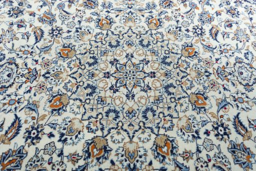 Central medallion detail of 2000s Kashan rug from Iran / Persia