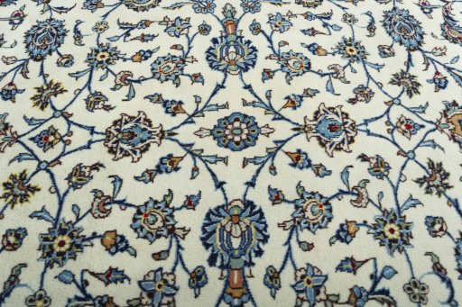 Central medallion detail of 2000s Kashan rug from Iran / Persia