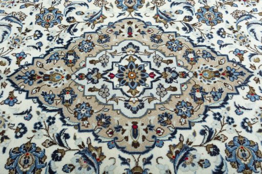 Central medallion detail of 2000s Kashan rug from Iran / Persia