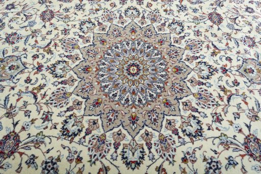Central medallion detail of 2000s Kashan rug from Iran / Persia