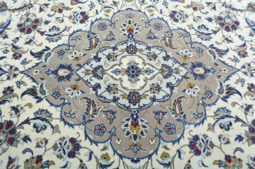 Central medallion detail of 2000s Kashan rug from Iran / Persia