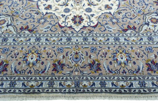 Full view of 2000s Kashan rug from Iran / Persia, 345 × 242 cm in Beige tones