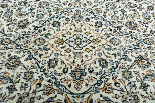 Central medallion detail of 2000s Kashan rug from Iran / Persia