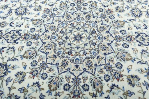 Central medallion detail of 2000s Kashan rug from Iran / Persia