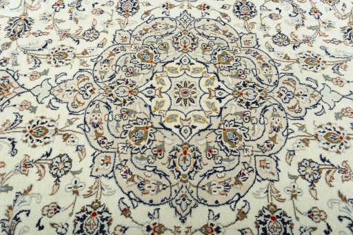 Central medallion detail of 2000s Kashan rug from Iran / Persia