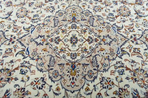 Central medallion detail of 2000s Kashan rug from Iran / Persia