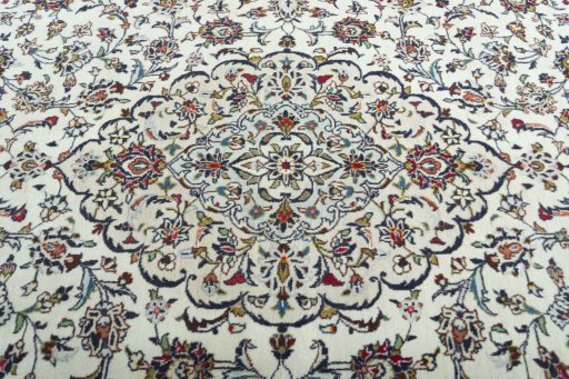 Central medallion detail of 2000s Kashan rug from Iran / Persia