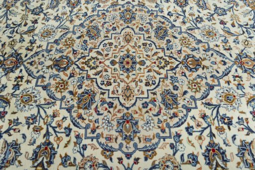 Central medallion detail of 2000s Kashan rug from Iran / Persia