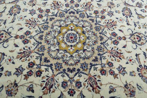 Central medallion detail of 2000s Kashan rug from Iran / Persia