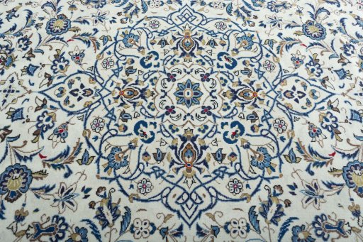 Central medallion detail of 2000s Kashan rug from Iran / Persia