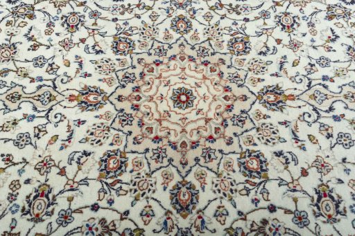 Central medallion detail of 2000s Kashan rug from Iran / Persia