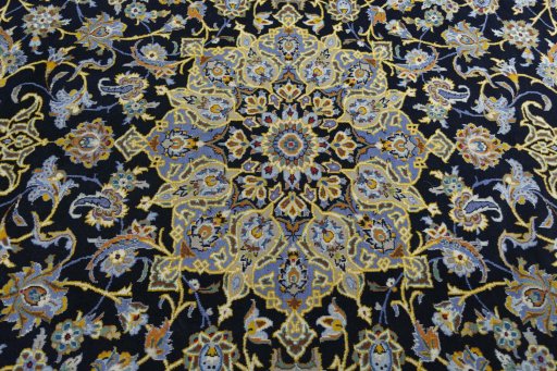 Central medallion detail of 2000s Kashan rug from Iran / Persia