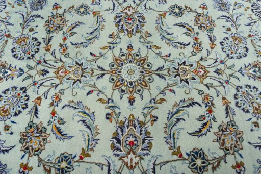 Central medallion detail of 1970s Kashan rug from Iran / Persia