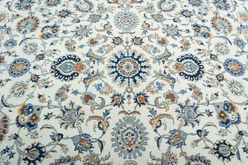 Central medallion detail of 2000s Kashan rug from Iran / Persia