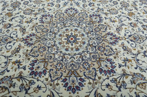Central medallion detail of 2000s Kashan rug from Iran / Persia