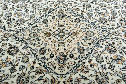 Central medallion detail of 2000s Kashan rug from Iran / Persia