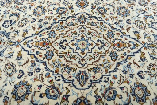 Central medallion detail of 2000s Kashan rug from Iran / Persia