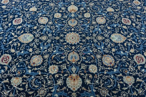 Central medallion detail of 2000s Kashan rug from Iran / Persia