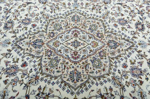 Central medallion detail of 2000s Kashan rug from Iran / Persia