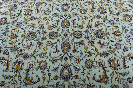 Central medallion detail of 2000s Kashan rug from Iran / Persia