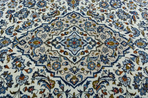 Central medallion detail of 2000s Kashan rug from Iran / Persia