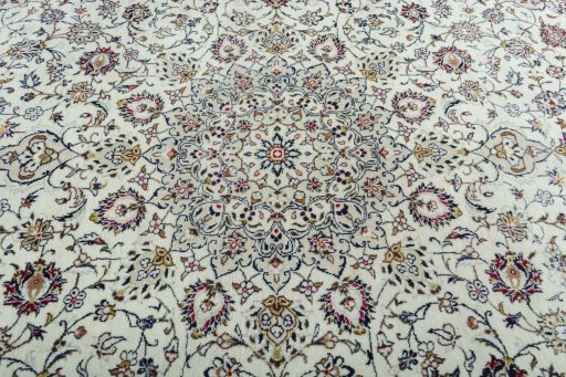 Central medallion detail of 2000s Kashan rug from Iran / Persia