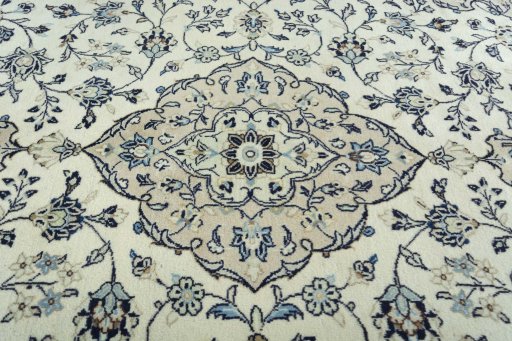 Central medallion detail of 2000s Kashan rug from Iran / Persia
