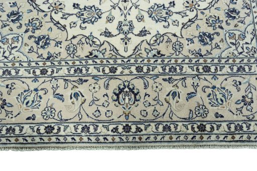 Full view of 2000s Kashan rug from Iran / Persia, 294 × 196 cm in Beige tones