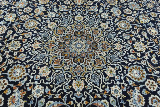 Central medallion detail of 2000s Kashan rug from Iran / Persia