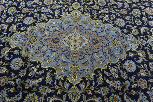 Central medallion detail of 1970s Kashan rug from Iran / Persia
