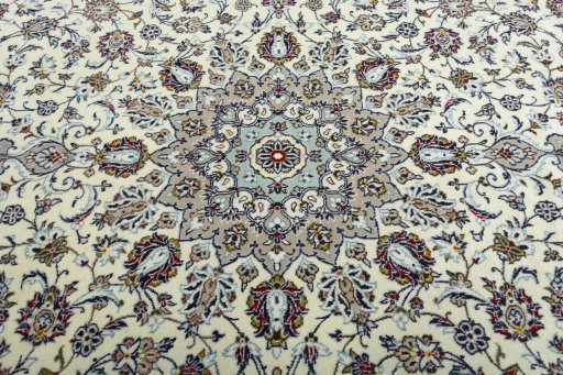 Central medallion detail of 2000s Kashan rug from Iran / Persia