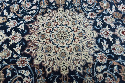 Central medallion detail of 1970s Kashan rug from Iran / Persia