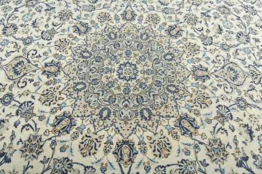 Central medallion detail of 2000s Kashan rug from Iran / Persia