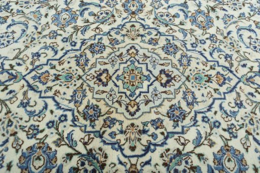 Central medallion detail of 2000s Kashan rug from Iran / Persia