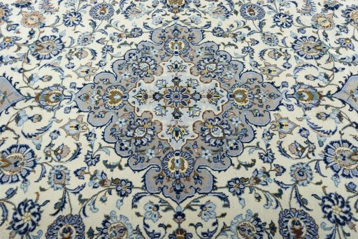Central medallion detail of 2000s Kashan rug from Iran / Persia