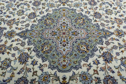 Central medallion detail of 2000s Kashan rug from Iran / Persia