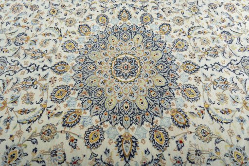 Central medallion detail of 2000s Kashan rug from Iran / Persia
