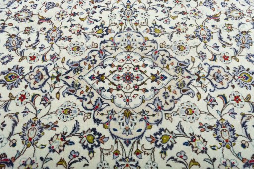 Central medallion detail of 2000s Kashan rug from Iran / Persia
