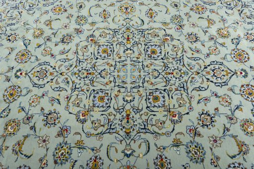 Central medallion detail of 1970s Kashan rug from Iran / Persia
