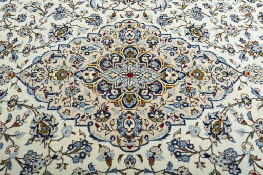 Central medallion detail of 2000s Kashan rug from Iran / Persia